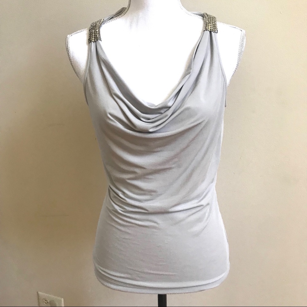 Sleeveless Date Night Top, Draped Neckline, NWT